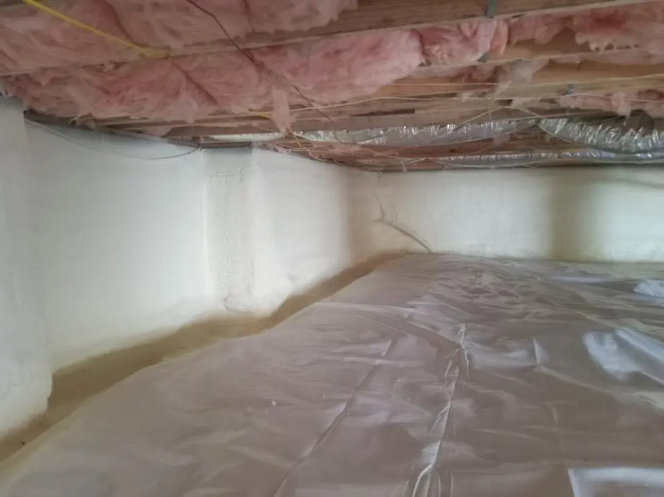 Crawl space encapsulation with closed-cell spray foam for Roof Waterproofing in Shoreview